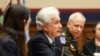 Direktur Badan Intelijen AS (CIA) William Burns (tengah) berbicara di hadapan anggota kongres mengenai "ancaman di seluruh dunia" dalam sidang di Gedung Capitol, Washington, pada 8 Maret 2022. (Foto: Reuters/Evelyn Hockstein)