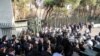 Iranian students scuffle with police at the University of Tehran during a demonstration driven by anger over economic problems, in the capital Tehran, Iran, Dec. 30, 2017. 