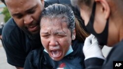 Activists march to the Brooklyn Bridge on May 31, 2020, in New York. 
