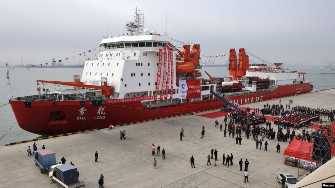 A general view shows Chinese ice breaker ship 'Xuelong' - also called 'Snow Dragon' - docking at Tianjin, November 3, 2011.