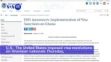 VOA60 Africa - The United States imposed visa restrictions on Ghanaian nationals