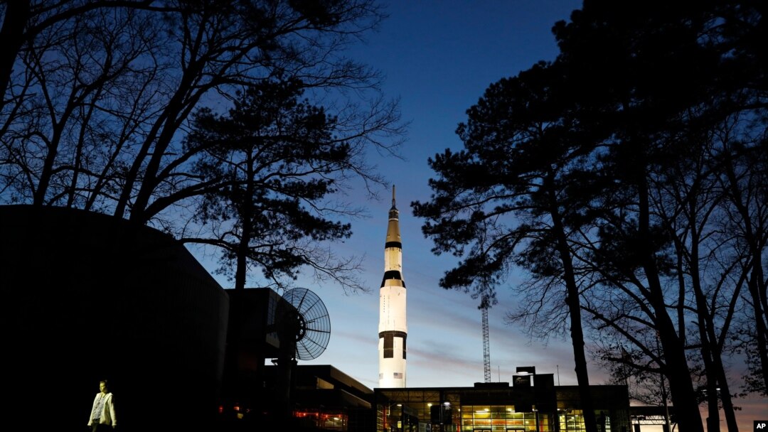FILE - On Jan. 8, 2019, an employee leaves the U.S. Space & Rocket Center, which serves as the visitor center for the nearby NASA Marshall Space Flight Center, in Huntsville, Ala.