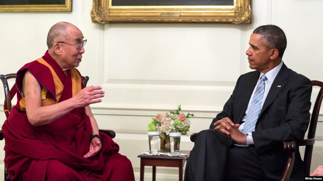 Prezident Obama Oq uyda Dalay Lama bilan uchrashmoqda, arxiv surat, 21-fevral, 2014-yhil