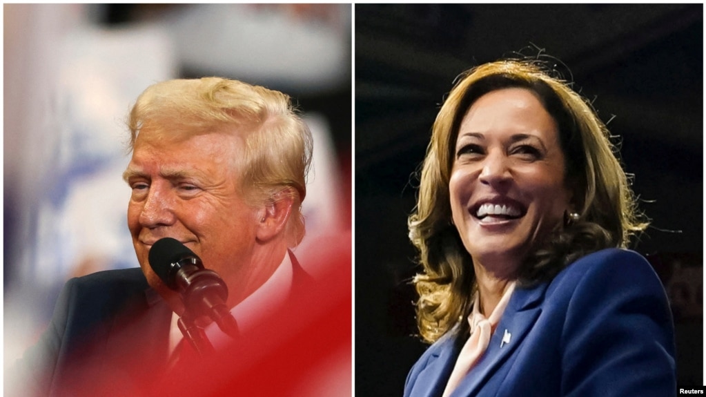 Una imagen combinada muestra al candidato presidencial republicano y expresidente estadounidense Donald Trump y a la vicepresidente y candidata demócrata Kamala Harris.