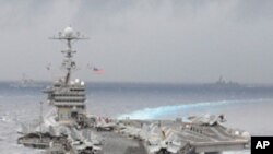 군사훈련에 참여하는 미 항공모함 조지 워싱턴 호 (자료사진)