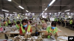 Các nữ công nhân tại một nhà máy dệt may ở Việt Nam.