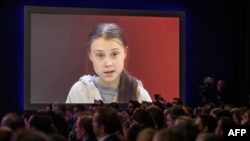 Greta Thunberg participa en una de las sesiones del reciente Foro Económico Mundial que se realizó en Davos, Suiza, con la participación de líderes políticos, académicos y activistas. Foto AFP.