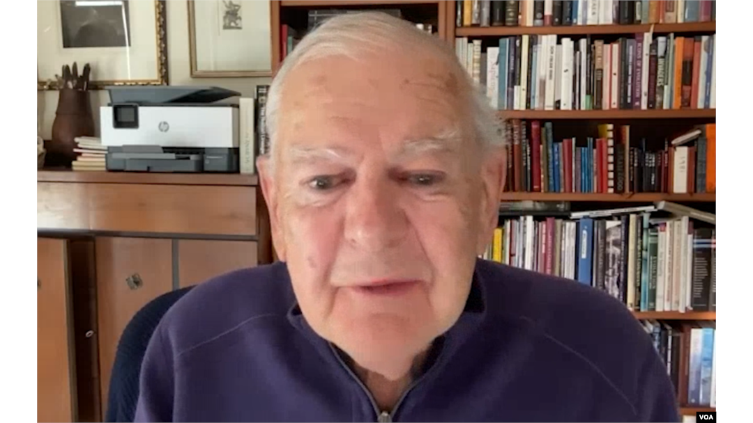 Scientist Donald Johanson, a founding director of the Institute of Human Origins at Arizona State University, is pictured during a video conversation with VOA Horn of Africa Service's Gebre Gebremedhin.