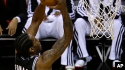 Kawhi Leonard, le 10 juin 2014, Miiami, Floride, le 10 juin 2014. (AP Photo/Lynne Sladky) 