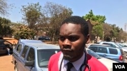 FILE - Peter Gabriel Mugombeyi, acting president of Zimbabwe Hospital Doctors Association, is seen before his disappearance, in Harare, Sept. 3, 2019. (Columbus Mavhunga/VOA)