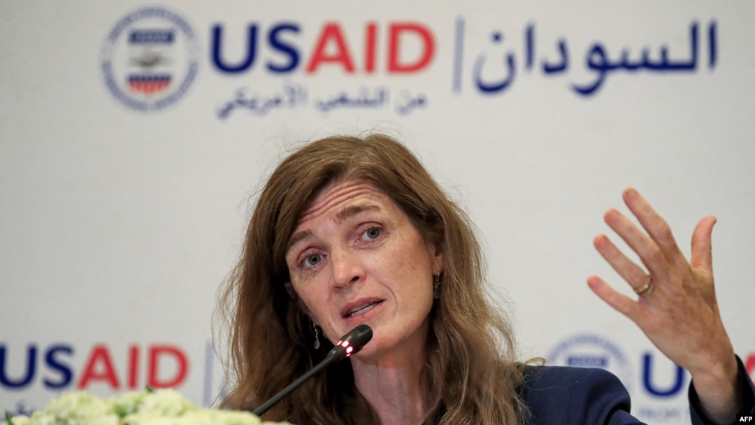Samantha Power, Kepala Badan Pembangunan Internasional AS (USAID) di Khartoum, Sudan, 3 Agustus 2021. (ASHRAF SHAZLY / AFP)