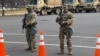 USA, Washington, member of the National guard in front of The Congress