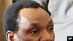 Kenya's industrialization minister Henry Kosgey appears at the High Court in Nairobi. The Kenyan government minister pleaded not guilty to a dozen counts of abuse of office, hours after resigning to allow for an investigation into a scam involving imports