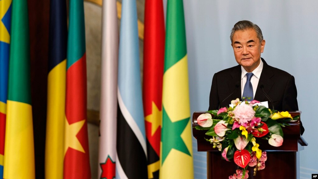 FILE - China's Foreign Minister Wang Yi delivers a speech at the ministerial conference of the 2024 Summit of the Forum on China-Africa Cooperation (FOCAC) in Beijing, Sept. 3, 2024. 