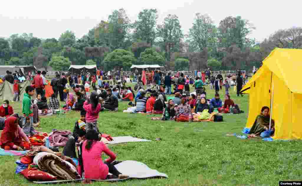 昔日皇宫大院里坐满避难居民