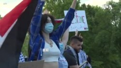 美国东岸各大城市出现声援巴勒斯坦的抗议活动