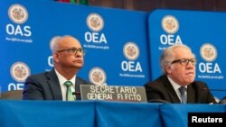 La Organización de Estados Americanos (OEA) eligió como su nuevo secretario general al canciller de Surinam, Albert Ramdin, quien reemplaza en el cargo a Luis Almagro. En Washington, el 10 de marzo de 2023.