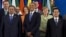 President Barack Obama takes his place with other leaders for the Family Photo during the G20 Summit, Monday, June 18, 2012, in Los Cabos, Mexico. 