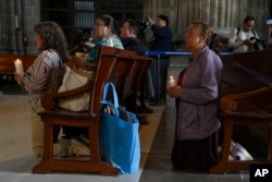 Parishioners pray for the health of Pope Francis at the Metropolitan Cathedral in Mexico City, Feb. 27, 2025.