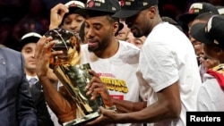 Les Toronto Raptors, champion NBA 2019, à Oakland, Californie le 13 juin 2019.