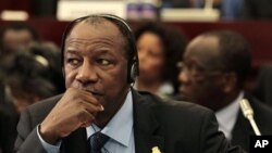 Guinea President Alpha Conde (file photo)