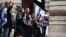 Israel supporters demonstrate outside Britain's Foreign, Commonwealth and Development Office in London, Sept. 3, 2024, following the government's announcement on suspending some arms exports to Israel.
