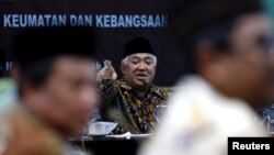 Ketua Dewan Pertimbangan Majelis Ulama Indonesia, Din Syamsuddin, dalam sebuah pertemuan di Jakarta, 9 November 2016.