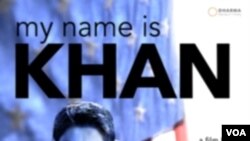 Poster film berbahasa Hindi yang dibuat di AS: "My Name is Khan". Film ini cukup diminati di berbagai negara di luar India.