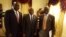 Vice President Joseph Boakai with Liberian Ambassador to the United States Jeremiah Sulunteh and VOA's James Butty.