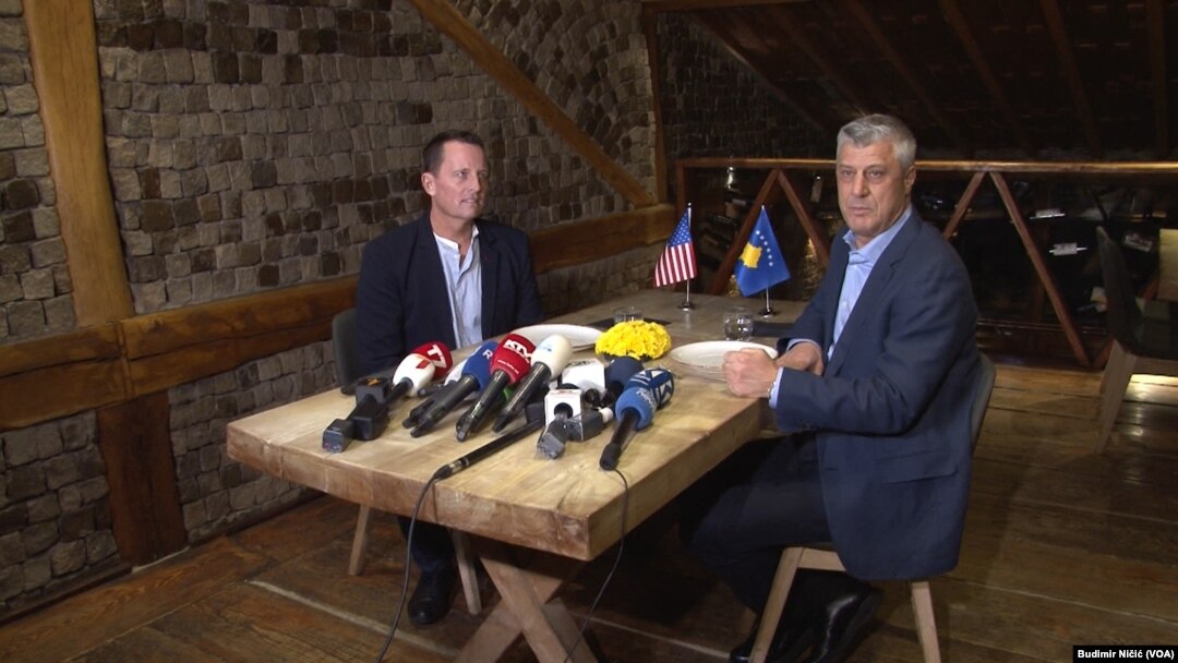 Kosovo, Pristina, Hashim Taci and Richard Grenell at the meeting in Pristina