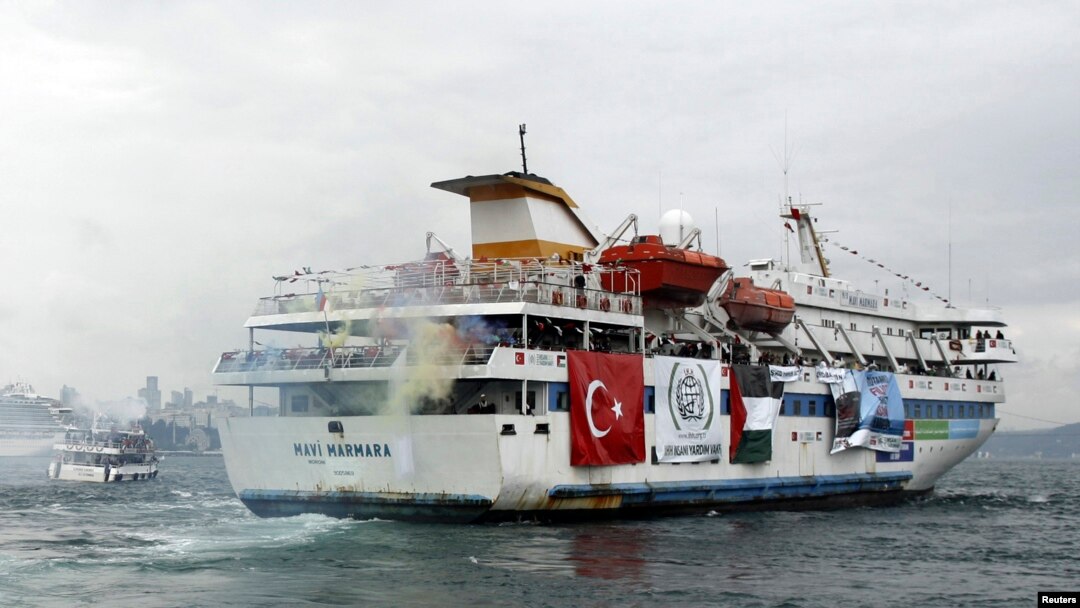 2010-yil may oyida G'azo Sektori yaqinida Isroil hujumiga uchragan "Moviy Marmara" turk kemasi