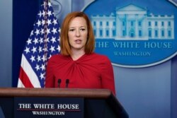 White House press secretary Jen Psaki speaks during the daily briefing at the White House in Washington, July 19, 2021.