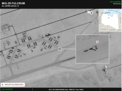 A picture released by the US AFRICOM on May 26, 2020, reportedly shows a Russian Mig-29 Fulcrum jet on Libyan soil.