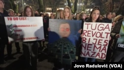 Protest u Podgorici zbog masakra na Cetinju 25. januara 2025. (VOA/Jovo Radulović)