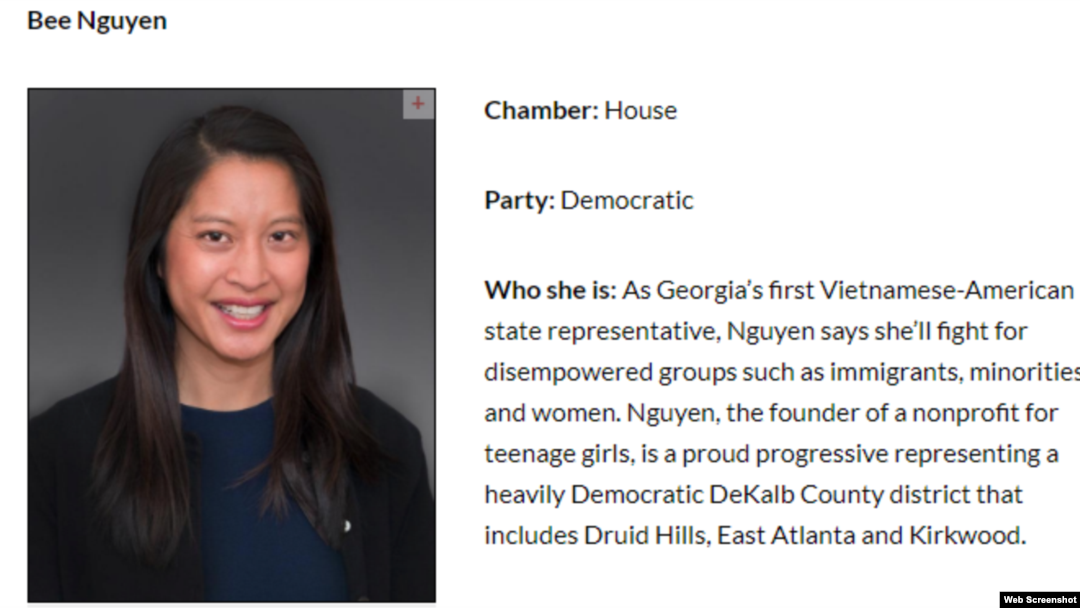Bee Nguyễn, dân biểu hạ viện tiểu bang Georgia (Ảnh: Politics)