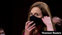 U.S. Supreme Court nominee Amy Coney Barrett attends her confirmation hearing before the Senate Judiciary Committee on Capitol Hill in Washington, D.C., Oct. 12, 2020.