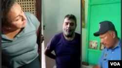 La familia integrada por Diego Reyes, María Eugenia Alonso y Diego Reyes Alonso Jr. denunciaron que fueron obligados por la Policía de Nicaragua a videograbarse diciendo consignas sandisnistas. Collage. Fotos: Daliana Ocaña/VOA.