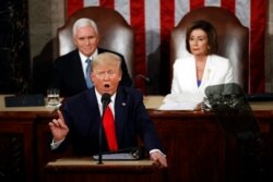 President Donald Trump delivers his State of the Union address to a joint session of Congress on Capitol Hill in Washington, Feb. 4, 2020