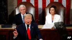 President Donald Trump delivers the State of the Union address in the House chamber on Feb. 4, 2020 in Washington, DC.