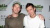 Josh Dun, left, and Tyler Joseph of the band Twenty One Pilots pose for photographers backstage during the Radio 104.5 9th Birthday Show at BB&T Pavilion, June 11, 2016, in Camden, New Jersey.