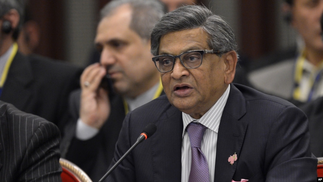 Indian External Minister S.M. Krishna delivers a speech, New Delhi, July 8, 2012.