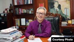 Quach Mengly is a Cambodian-American doctor and businessman, at his office in Phnom Penh, Cambodia, October, 16, 2016. (Courtesy of Quach Mengly)