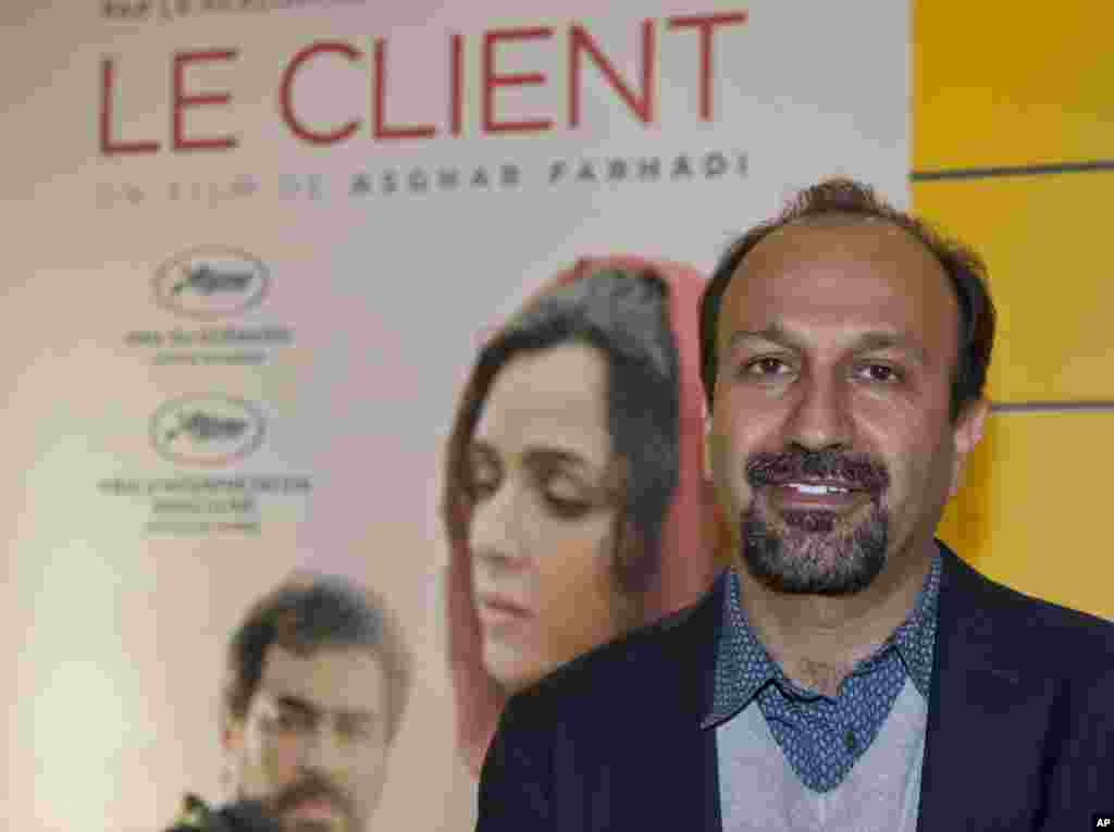 BEST FOREIGN FILM: THE SALESMAN, Iranian director Asghar Farhadi, who directed the film, did not attend the awards in protest over the U.S. travel ban on some countries. &nbsp;He&#39;s seen here at the film&#39;s premier in Paris, Oct. 10, 2016.