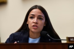 Rep. Alexandria Ocasio-Cortez (Democrat-New York) asks a question during a hearing on Capitol Hill in Washington, July 10, 2019.