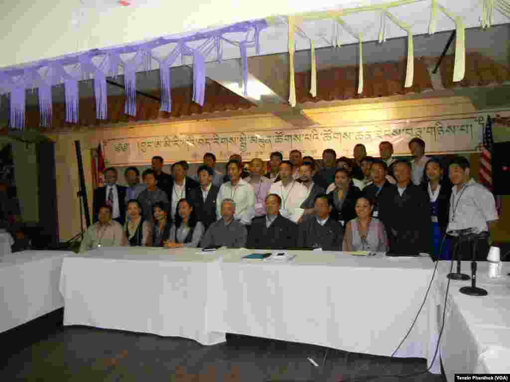 Representatives of Tibetan communities in North America at the 12th annual North American Tibetan Association Conference on July 22, 2012.