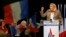 France's far-right National Front political party leader Marine Le Pen delivers a speech during a political rally in Six-Fours, near Toulon, March 16, 2015.