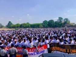 A public holiday was declared in Zimbabwe for Oct. 25, 2019, to allow schoolchildren and workers to join a protest against sanctions imposed on on the country’s leadership. (Columbus Mavhunga/VOA)