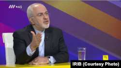 Iranian Foreign Minister Mohammad Javad Zarif appears on a live morning talk show on Iranian state television's Channel 3 on Aug. 26, 2018. 