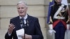 Le nouveau Premier ministre français Michel Barnier prononçant un discours lors de la cérémonie de passation des pouvoirs à l'hôtel Matignon à Paris, le 5 septembre 2024. STEPHANE DE SAKUTIN / AFP