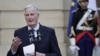 France newly appointed Prime minister Michel Barnier delivers a speech during the handover ceremony at the Hotel Matignon in Paris, Sept. 5, 2024. 